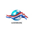 World with luxemburg flag